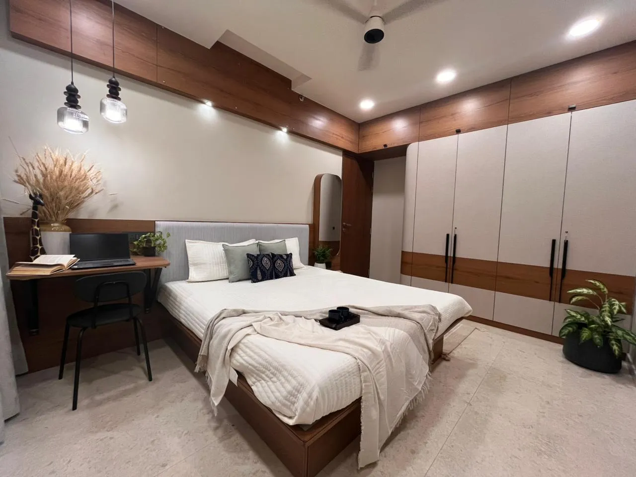 Child's bedroom with adaptable joinery and soft cork flooring